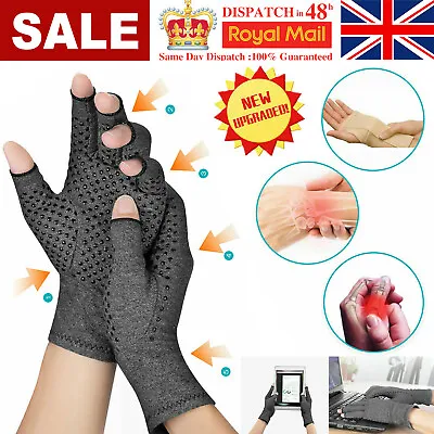 £4.99 • Buy Copper Compression Gloves Medical Arthritis Pain Relief Hand Support Brace UK