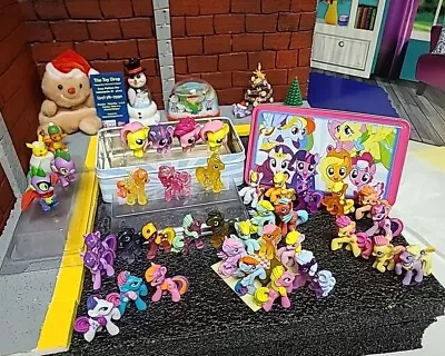 My Little Pony Friendship Is Magic Lot Of 36 W/ Tin Case & Picnic Table HASBRO • $30