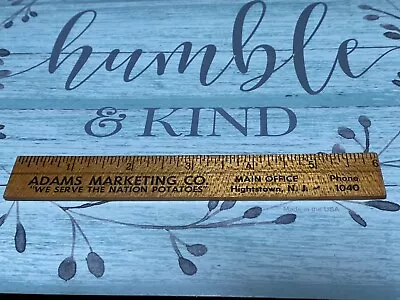 Vintage 6” Advertising Ruler Adams Marketing Co. Potato Shippers Highstown NJ • $10.39