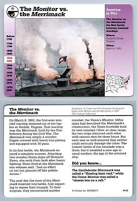 The Monitor Vs. The Merrimack #6.13 - War - Story Of America Grolier Card • $3.72