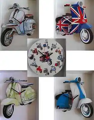 Classic Lambretta Scooter  Wall Clock.new & Boxed.5 Designs To Choose From. • £16.99