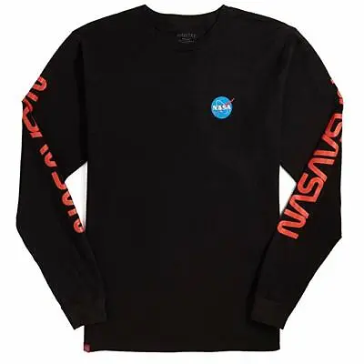 Habitat Skateboards NASA Worm Repeat L/S T-Shirt - Black MENS SIZE XL • £20