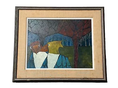 Randall Vernon Davey Original Oil Painting Impressionist Abstract The Plot Birds • $1350