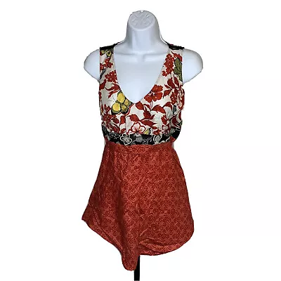 Cabi Top Womens Size Small Red Sleeveless Blouse With Butterflies Blouse • $5.75