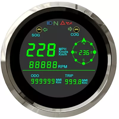 85mm LCD GPS Speedometer OverSpeed Alarm RPM For Motorcycle Truck Car 12V / 24V • $93.49