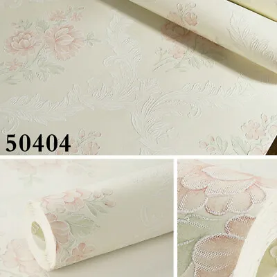 10M Non-woven 3D Floral Wallpaper NO GLUE Damask Embossed Wall Papers Decor DIY • $46.34
