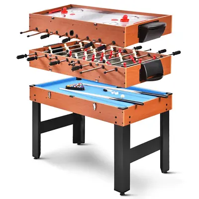 Costway 48'' 3-In-1 Multi Combo Game Table Foosball Soccer Billiards Pool Hockey • $240.91