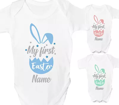 Personalised Easter Baby Grow My First 1st Bunny Vest Bodysuit Shower Gift • £7.25