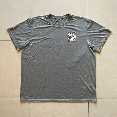 Nike NFL Miami Dolphins On Field T Shirt Mens 2XL Gray Short Sleeve • $16.95