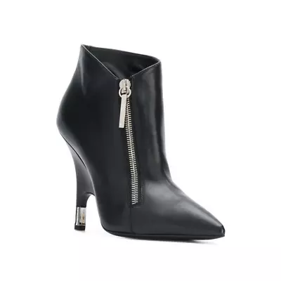 $249.99 • Buy Giuseppe Zanotti Black Leather Ankle Boots Heels Pointed Toe Booties 35.5 EU Zip