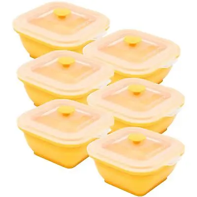 Collapse-it 6-Pc Silicone Food Storage Containers Yellow Rectangle Set Kitchen • $39.99
