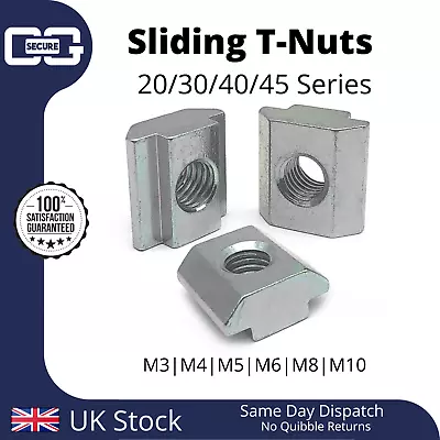 T-nut M3 M4 M5 M6 M8 M10 Sliding Tee Nut Aluminum Extrusion 20|30|40|45 Series • £1.99