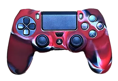 $8.90 • Buy Silicone Cover For PS4 Controller Case Skin - Red/Black Swirls