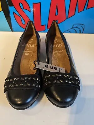 Jana Black Comfortable Work Shoes UK Size 4.5 H EU 37.5 • £9.99