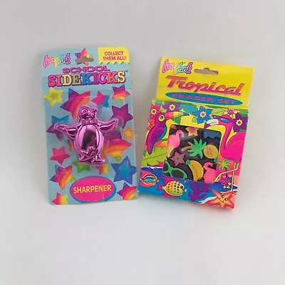 Vintage Lisa Frank Tropical Erasers  OPEN BOX/UNUSED Penguin Sharpener Taiwan • $18