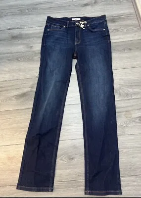 MARKS & SPENCER Blue  Indigo Denim Straight Leg Jeans 99% Size 8 R Bnwot B99 • £12.50