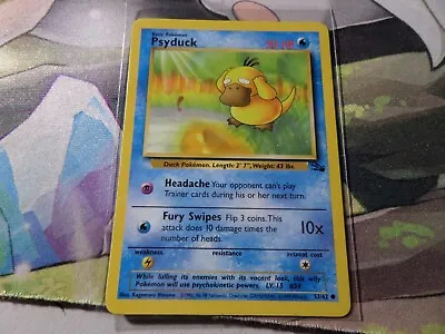 Psyduck 53/62 Fossil Set Unlimited Common Pokemon Card NM/EXC • $5