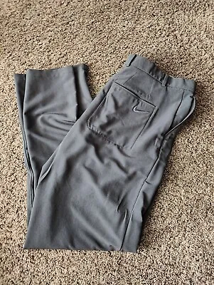 Nike Golf Pants Men 38 X 34 Gray Flat Front DRI-FIT Stretch 833194 Standard Fit • $26.99