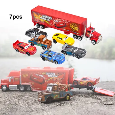 $22.69 • Buy New 7Pcs Cars 2 Mack McQueen Racer Car&Mack Truck Kids Toy Collection Set Gift