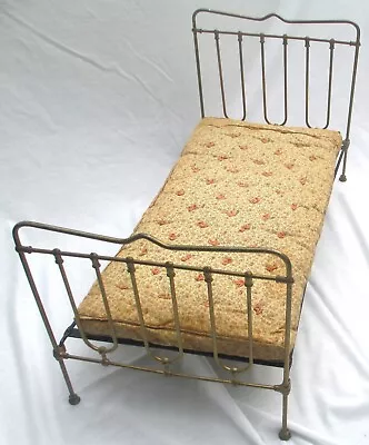 Early 1900's Brass 33   X 17  Doll Bed W/ Original Mattress • $114