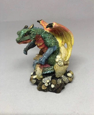$1 • Buy Small Miniature Glittery Hatching DRAGON Figurine Coins Polyresin