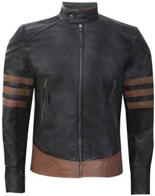 £87 • Buy Men's X-Men Wolverine Biker Logan's Origins Real Vintage Genuine Leather Jacket