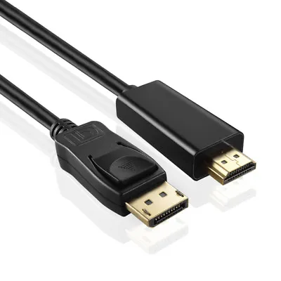 £5.85 • Buy 1.8m Quality Display Port Dp To Hdmi Male Lcd Pc Hd Tv Laptop Av Cable Adaptor