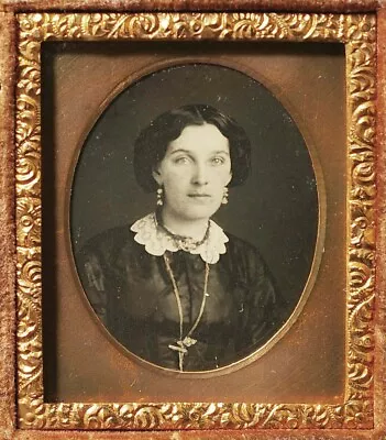 F81053~ Beautiful Young Woman Tiny 1/16th Plate Daguerreotype • $72.95