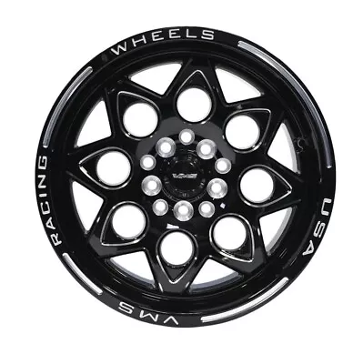 VMS Racing Rocket Black Lip Milled Drag Rim Wheel 15x8 5x114.3 +20 ET 5.3  BS • $199.95