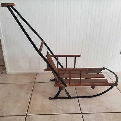 Antique Early American Wooden Childs Push Sleigh • $99