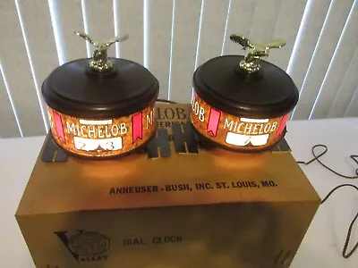 Michelob Beer SIGN Cash Register Clock  PAIR (2) Anheuser Busch With Box RARE • $85