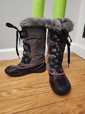 J-41 Jeep Vegan Winter Boots  Women's Gray Faux Black Grey Size 6 M • $19.99