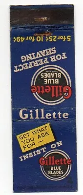 MatchcoverMatchbookGillette Blue Blades • $1.90