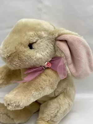 Commonwealth Bunny Rabbit Easter Tan Pink Ears Ribbon 10” • $24.90