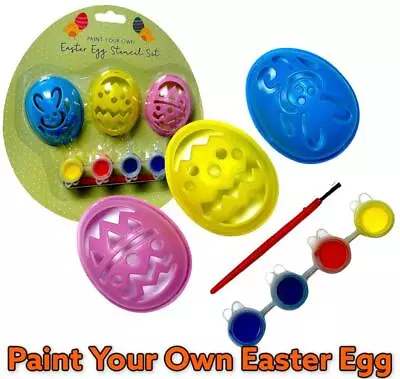 Easter Craft Children's Paint Your Own Egg Set Stencil Set - Kids #Lockdown • £3.39