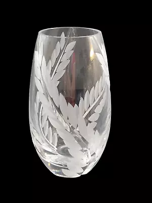 Mikasa Roma 5 1/2  Flower Vase Cut Etched Crystal Crafted In Slovenia • $29.21