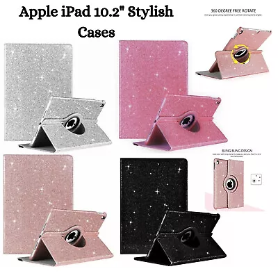 For IPad 9th 8th 7th Generation 10.2  360 Magnetic Flip Glitter Smart Cover Case • £2.29