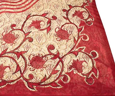 Sushila Vintage Branded Saree Pure Georgette Silk Printed Floral Craft Fabric • $24.99