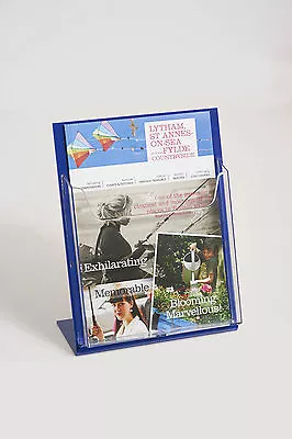 2 X Blue Counter Top A5 Brochure / Leaflet Holders • £18