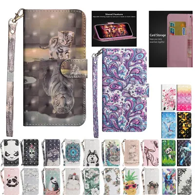 $17.99 • Buy For IPhone XS Max 6S 7 8+ Pattern Magnet Leather Wrist Wallet Flip Case Cover
