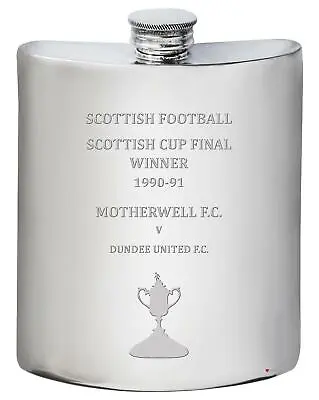 £58.99 • Buy MOTHERWELL FC 1990 1991 Scottish Cup Final Winner Pewter 6oz Hip Flask