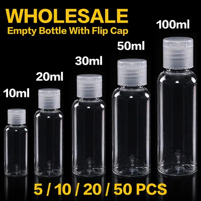 30/50/100ML Empty Plastic Sample Flip Cap Bottle Liquid Makeup Container Kit Lot • $7.95