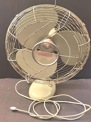 1940s WWII Table Fan Mint Green Amaco Made In Japan 17  Retro Steel World War II • $699.95