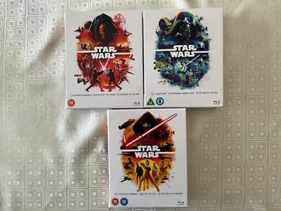 $130 • Buy Star Wars Trilogies X 3, Episodes 1-9 (Blu-ray, Region B), UK Version, 18 Disks