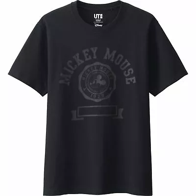 UNIQLO X DISNEY Collection 'Mickey Mouse' Collegiate Men's T-Shirt M Black *NWT* • £23.65