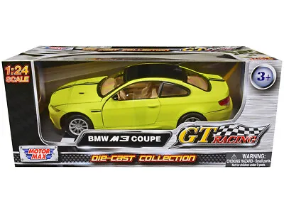 BMW M3 Coupe Neon Yellow With Matt Black Top And Stripes  GT Racing  Series 1/24 • $39.53