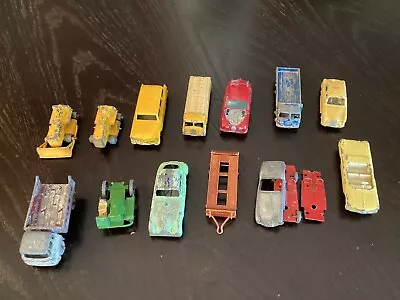 Vintage Matchbox Lesney Restoration Lot Of 13 1956 -‘62 Vehicles Grey Wheels L35 • $16.50