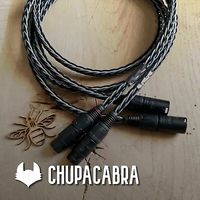 0.5M Pair Of Chupacabra 5N OCC 12 Core Pure Silver XLR Balanced Interconnects • £165