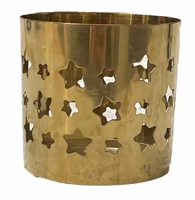 IKEA Candle Holder Sleeve Single Wick Gold Metal Cut Out Stars 303.304.19 • $14.40