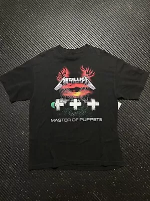 Vintage Metallica T Shirt Master Of Puppets Rock Band Graphic Tee Size XL Black • $39.88